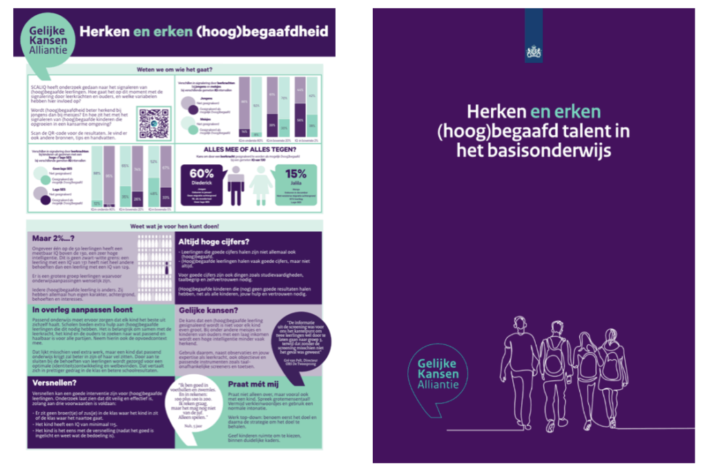 Magazine en factsheet Afbeelding van een arts met een tablet en een opgestoken duim, een vrolijk kijkende vader en een vrolijk kijkend kind met opgestoken duim